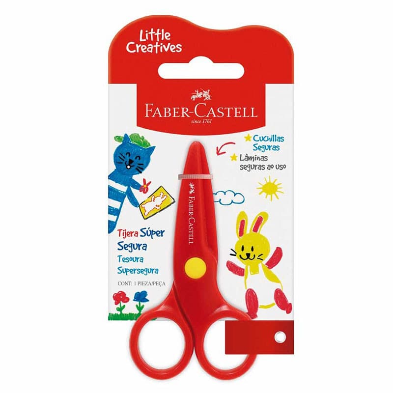 Tesoura escolar Little Creatives Vermelha 180123 Faber-Castell