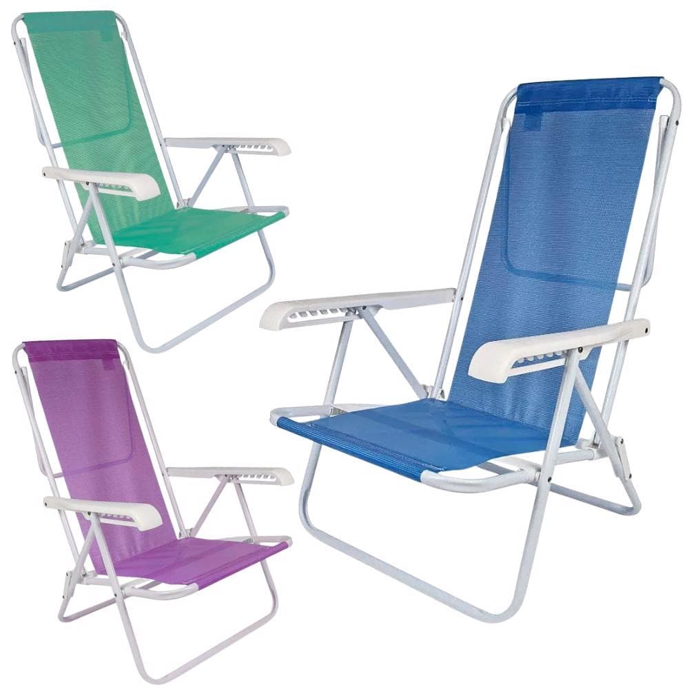 Cadeira de Praia e Piscina Reclinável em Aço 8 Posições Sannet MOR