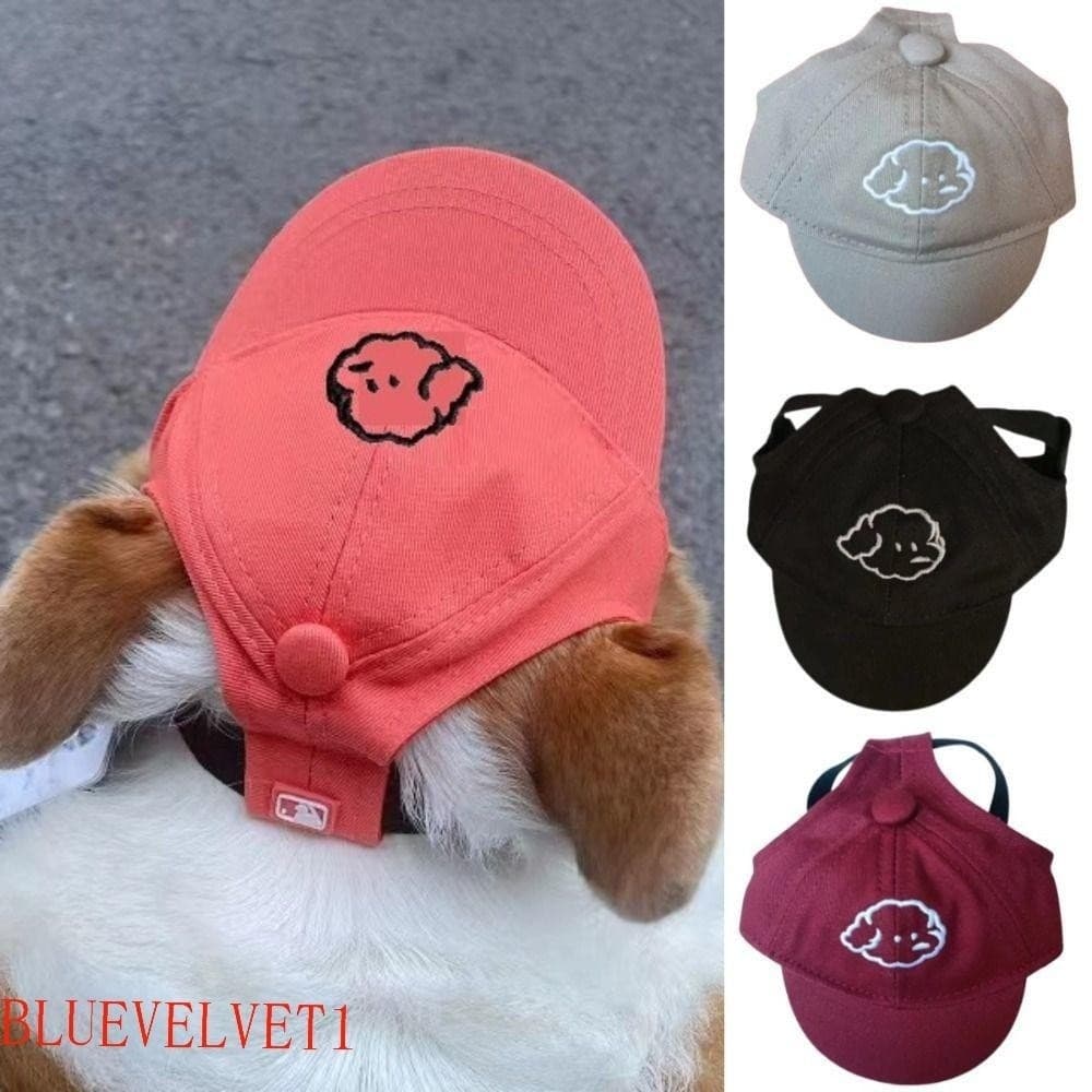 Boné de beisebol para cães Bluevelvet1, boné protetor Solar ajustável, orelhas de cachorro VQZI, pequenos animais de est