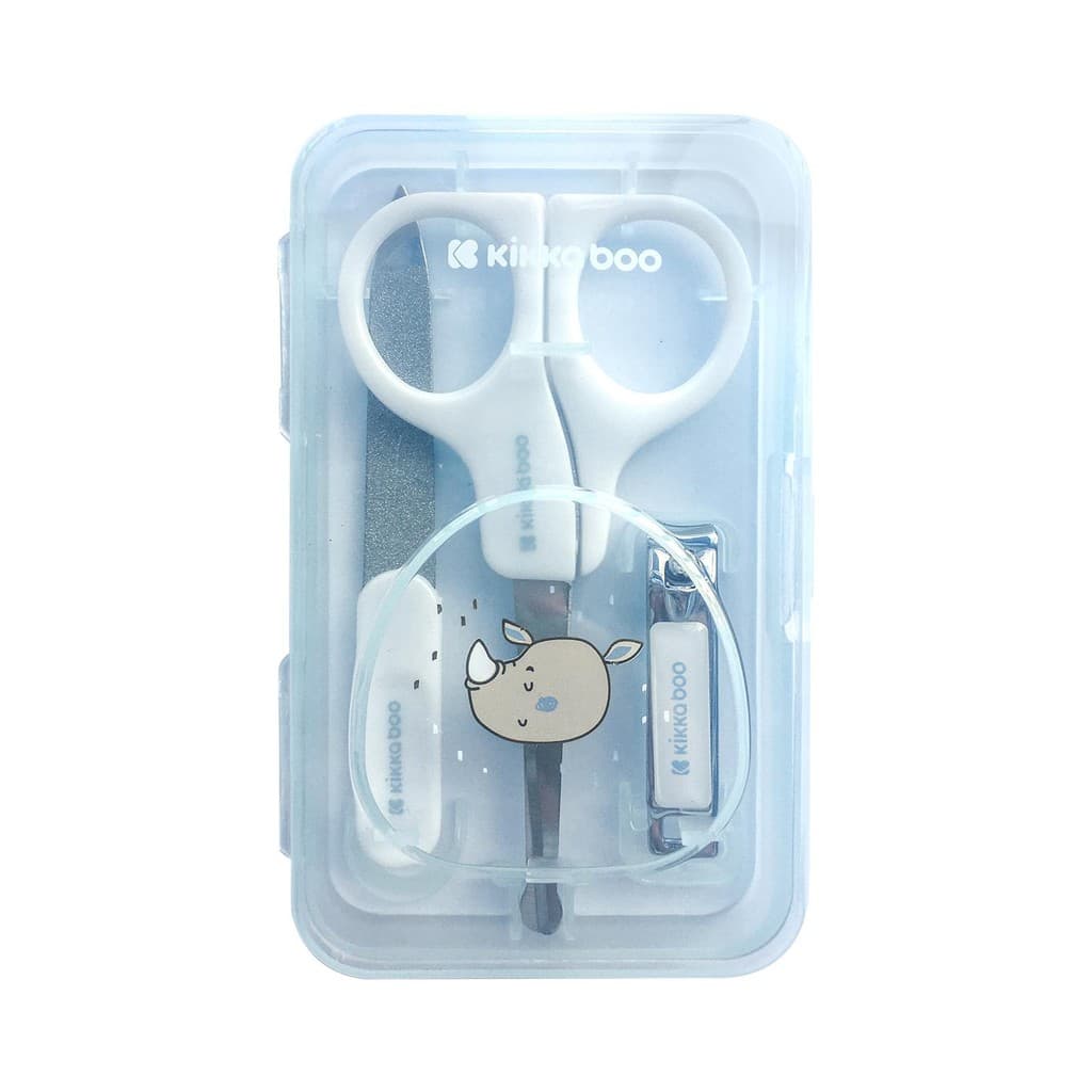 Kit Cuidados Higiene Manicure para Bebês com Estojo Savanna Blue KikkaBoo