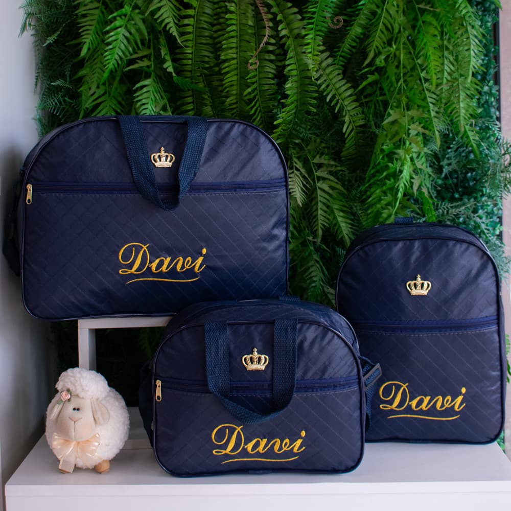 Kit Bolsas Saída Maternidade 3 Peças Personalizável