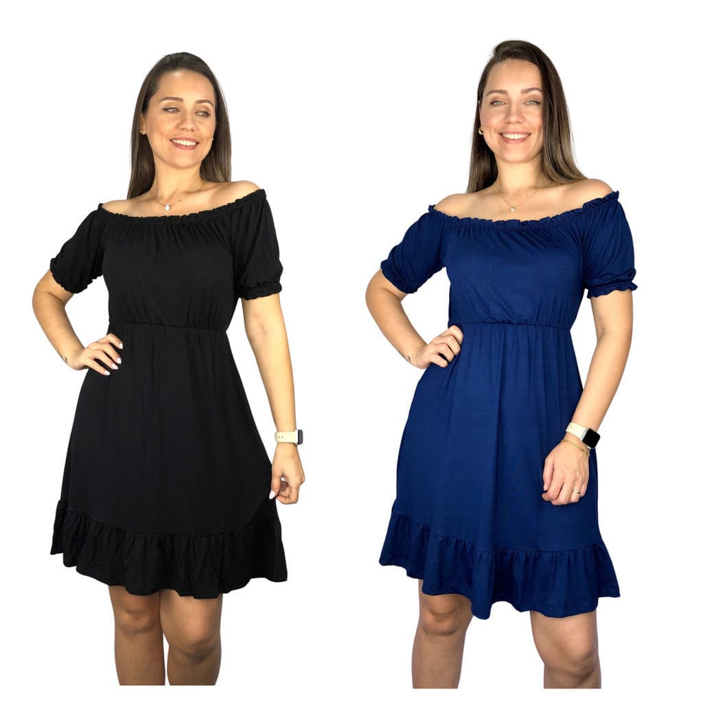 Kit 2 Vestido Ciganinha Cores Premium Moda Casual Gestante Grávida Amamentar Maternidade Amamentação