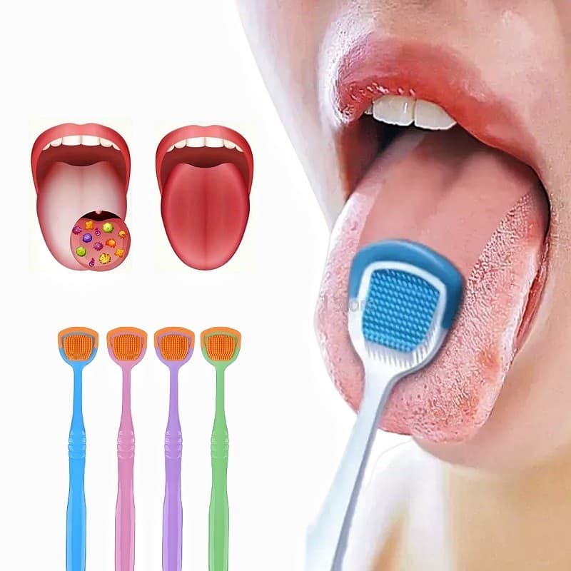 Raspador de língua para limpeza Oral ajuda a combater a escova de dentes com mau hálito