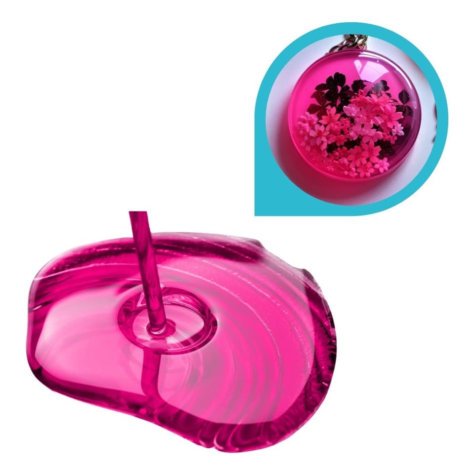 Corante Pigmento Rosa Translucido Para Resina Epóxi e Poliéster Artesanato Acabamento Luminoso