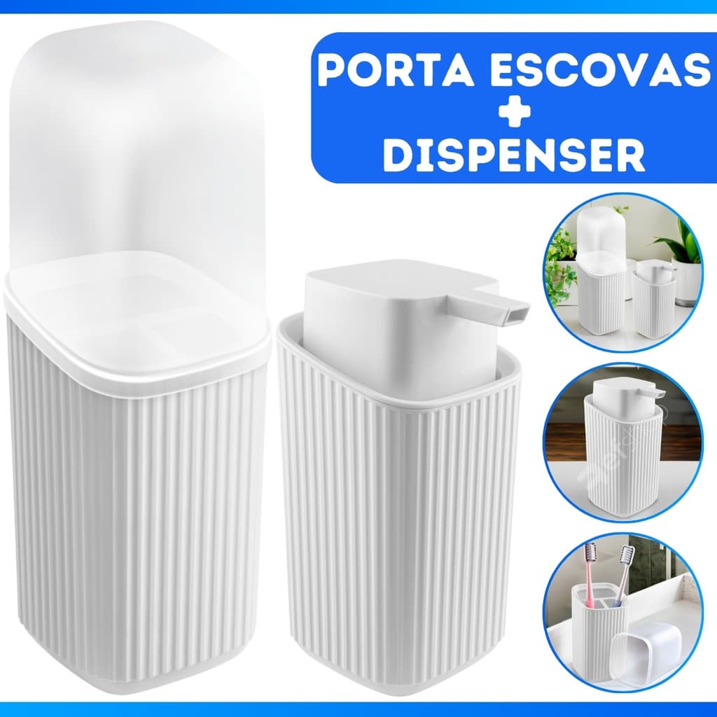 Kit Porta Escova + Saboneteira liquida - FULL