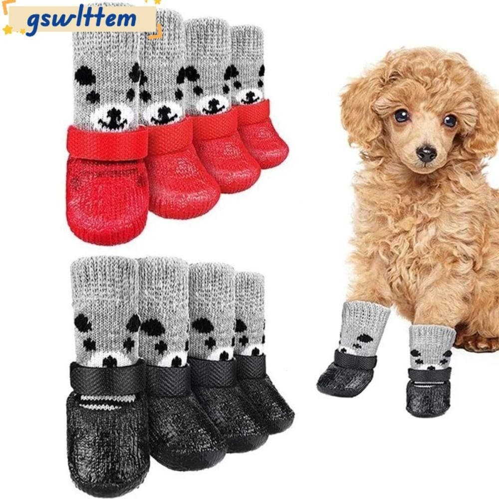 GSWLTT Botas Para Animais De Estimação Sapatos Meias , De Neve De Chuva Antiderrapantes Gatos Cães De Borracha , Suprime
