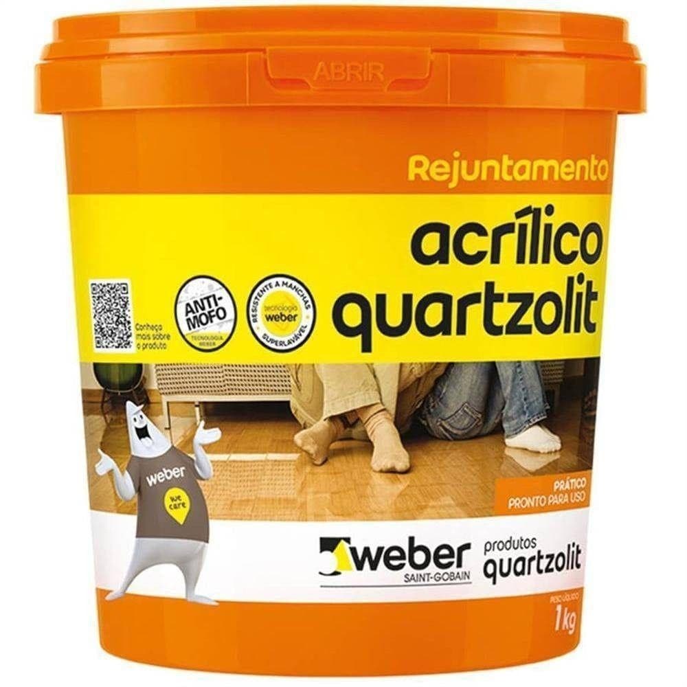 Rejunte Acrílico 1kg Cinza Platina Quartzolit
