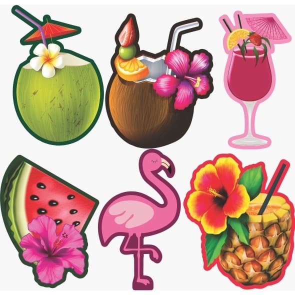 Display de Mesa Kit 6 Peças Para Festa Tropical MDF