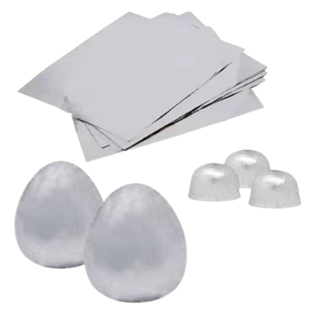 40 Folhas De Papel Chumbo (alumínio) Grande 43x59cm Prata embale