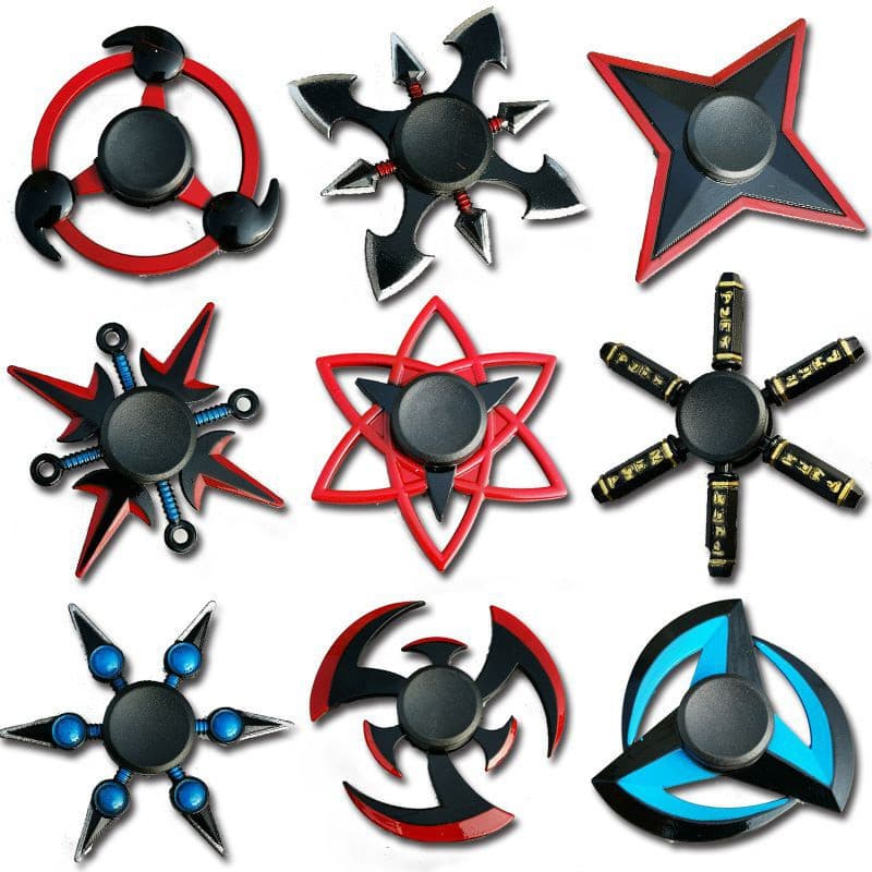 Spot Naruto Shuriken Spinner com ponta dos dedos, brinquedo anti-stress, girador de ponta dos dedos de metal criativo pa