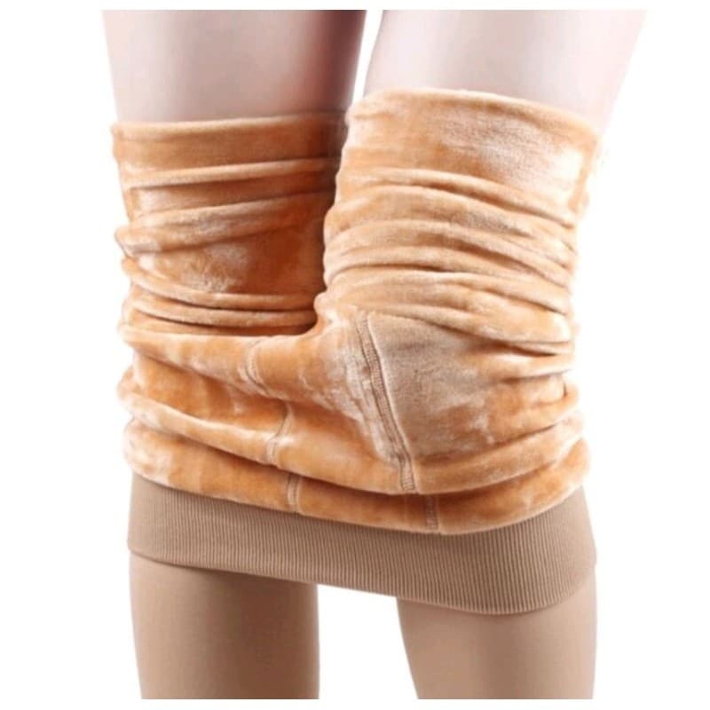 Meia Calça Térmica Bege com pé forrada grossa 36 a 46 inverno cor bege