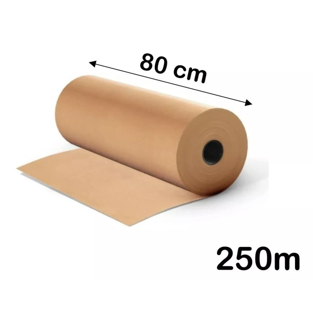 Papel Pardo Semi Kraft Bobina 80cm 15kg Embalagem - 250mts Envelopamento Ecommerce Embalagem