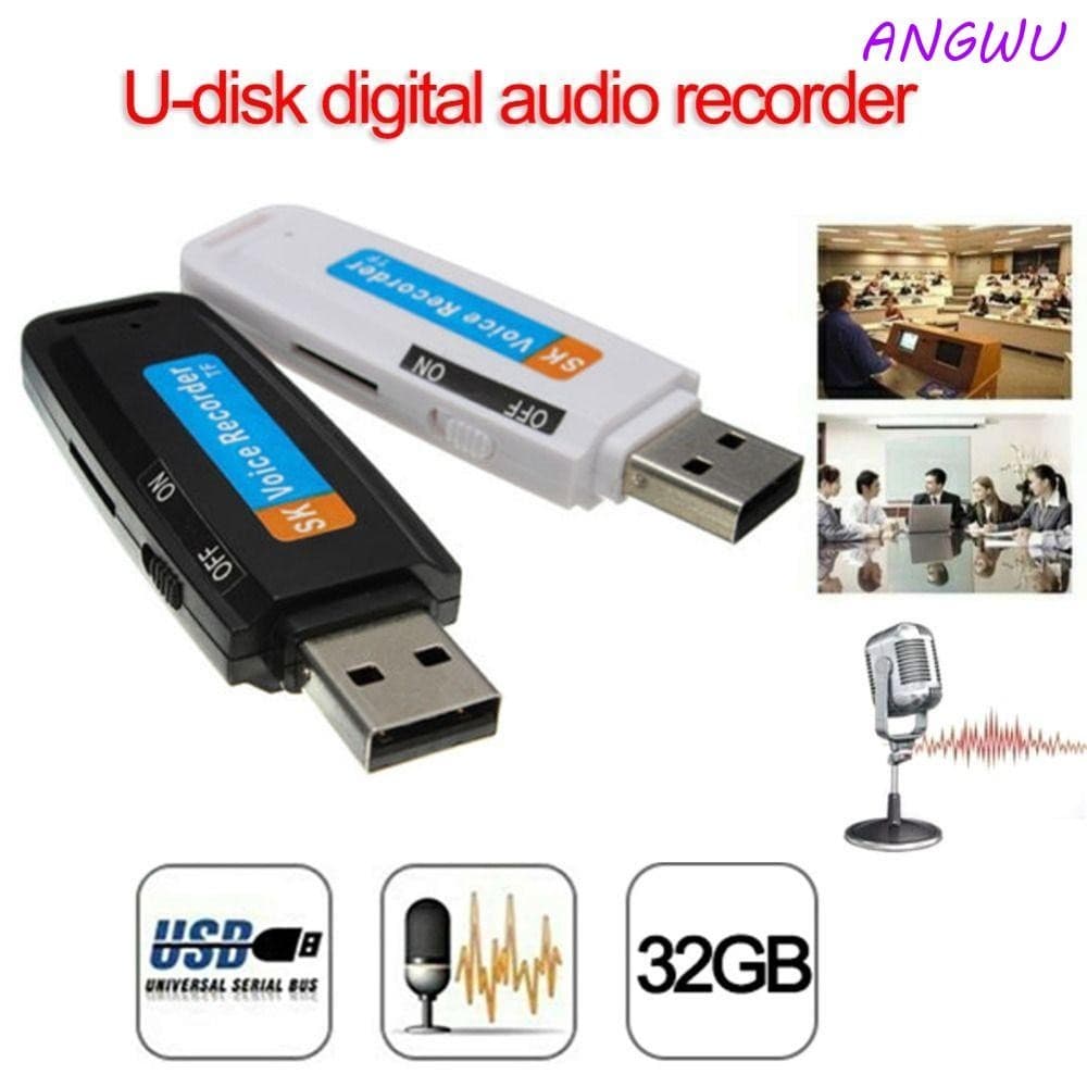 Gravador De Voz De Áudio ANGWU U Disk , Microfone Embutido Cartão TF Flash Drive Ditafone , Recarregável SK-001