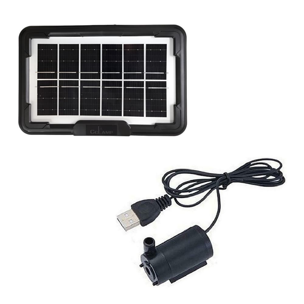 Bomba Fonte Água Aquário Com Painel Carregador Solar 3v A 6v