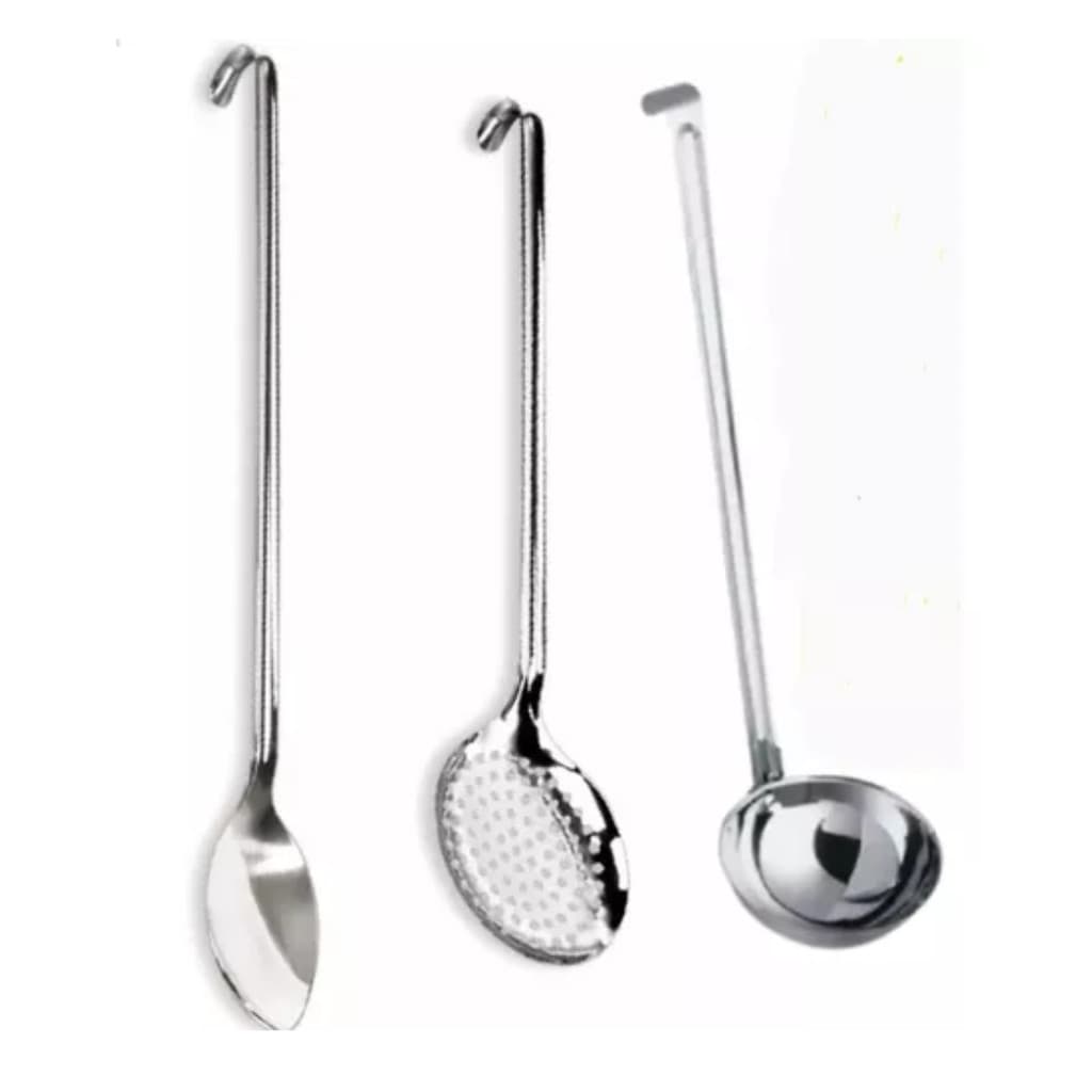 Jogo Concha ,colher Arroz , Escumadeira Com 50cm