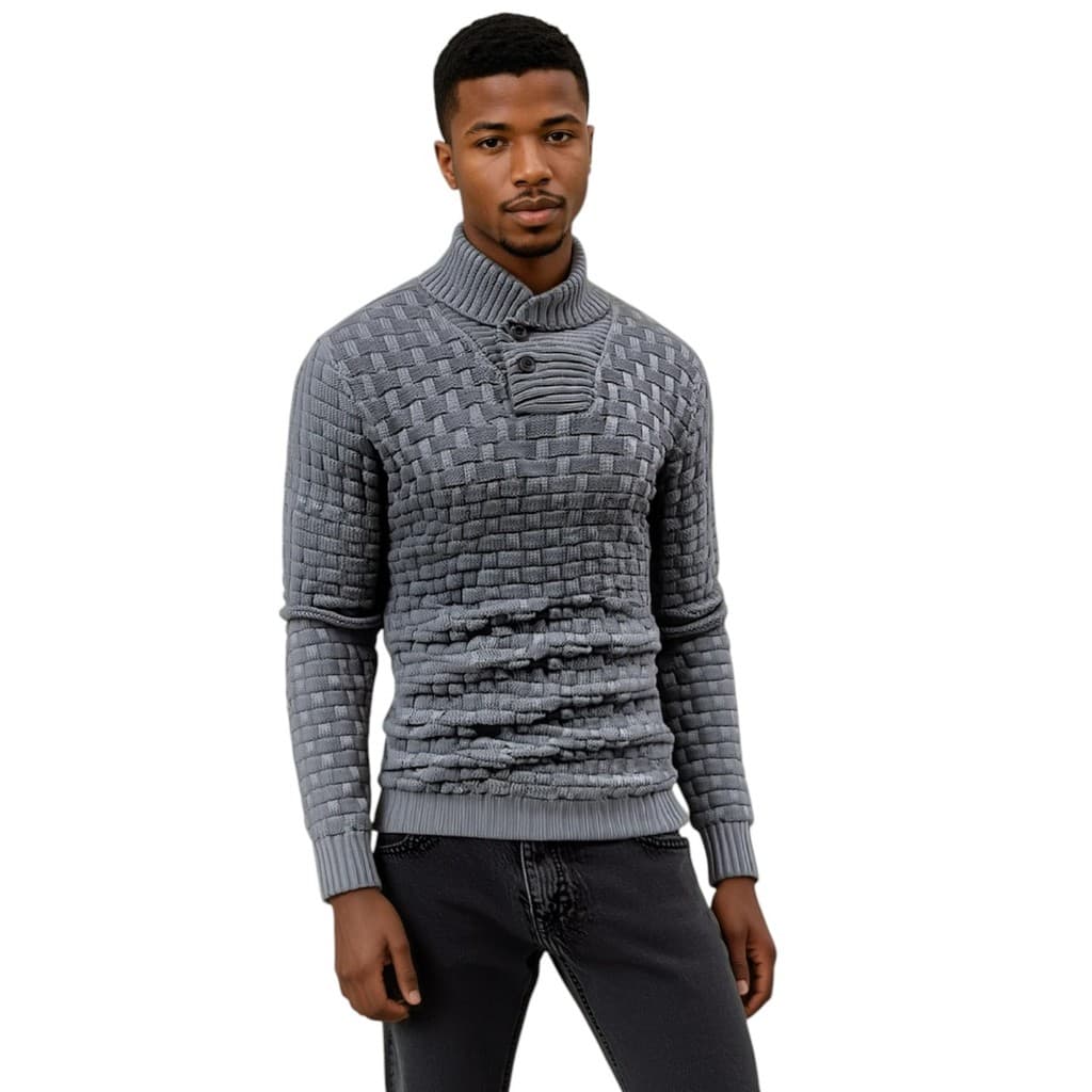 Blusa Suéter Masculino Em Tricot Gola Alta MP4002