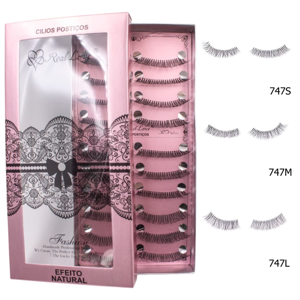 Cílios Postiços De Fibra com 10 Pares - Real Love