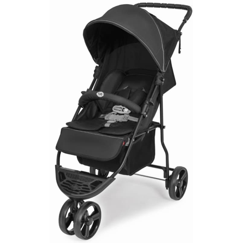 Carrinho De Bebê Passeio Berço 3 Rodas Preto e Cinza Horus 0-15 KGS Tutti Baby
