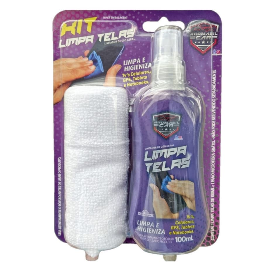 Kit Limpa tela celular monitor TV computador com pano microfibra premium