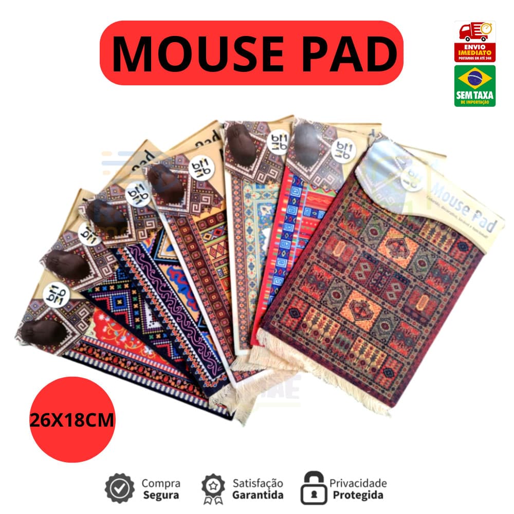 Mouse Pad Tapete Persa Decorativo Retangular 26x18cm