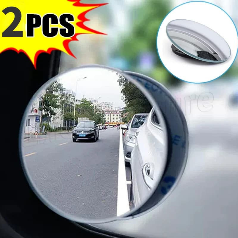 1/2PCS Espelho Retrovisor Cego-Espelhos Sem Borda De Ângulo Amplo Retrovisores Ultra Claros , 360 Graus , Pequenos Redondos-Auxiliar Convexo