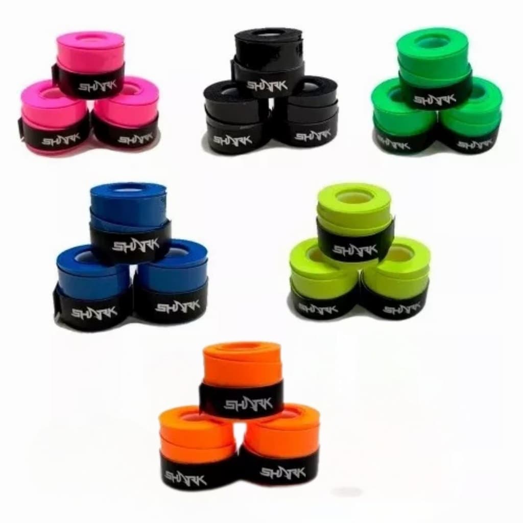 KIT 3un OVERGRIP SHARK RAQUETE BEACH TENIS, TÊNIS, PADEL, Pickleball, Badminton