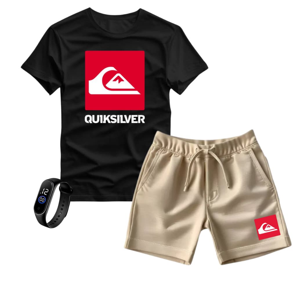 Kit Infantil Camiseta Menino e Short Moletinho + Brinde