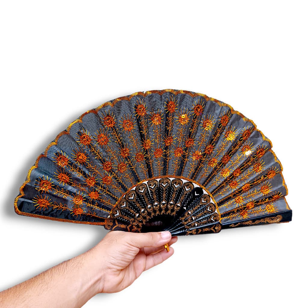 Leque Dobrável Florido com Varias Cores estilosa Luxo