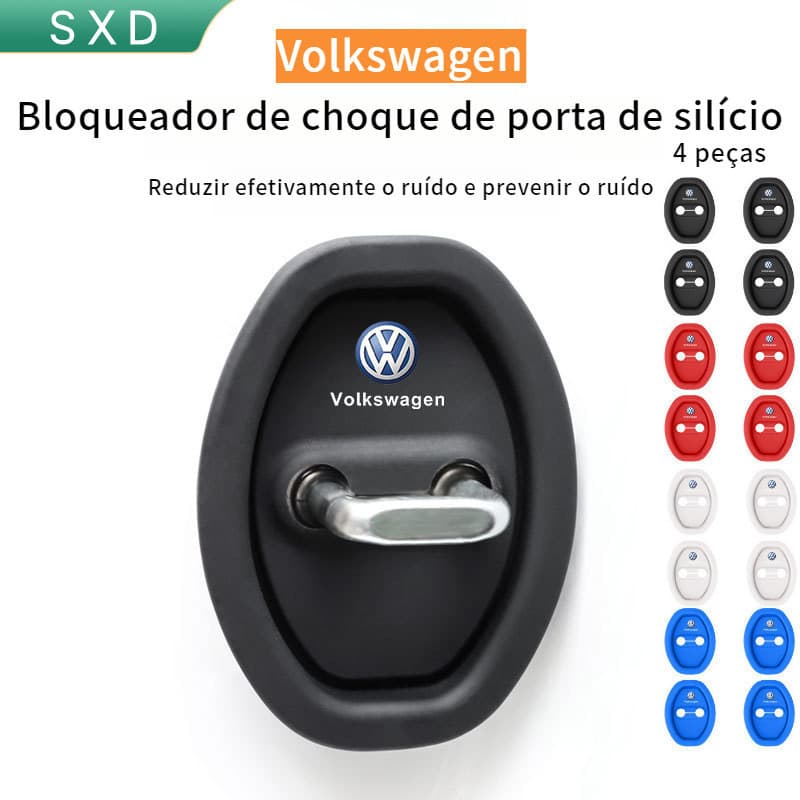 SXD🚗🔒 Kit de Protector de Fechadura Silicone Volkswagen|Amortecedor de Portas 9x7cm 3M-Anti-Corrosão,Redução de Baru