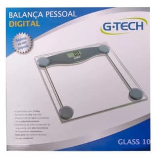 Balança Digital G-tech Balgl10 Em Vidro Temperado Até 180 Kg