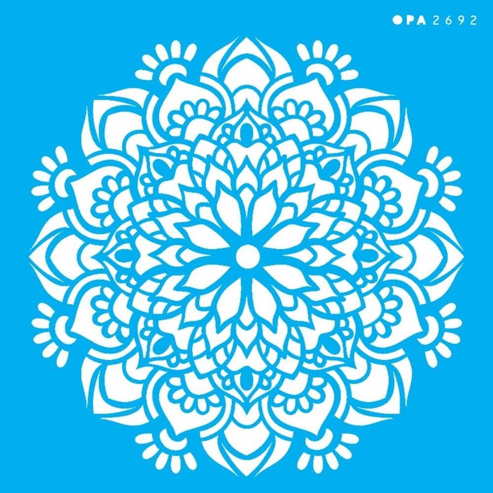 Stencil Opa 14 x 14 cm - Mandala Flor Bauer - 2692