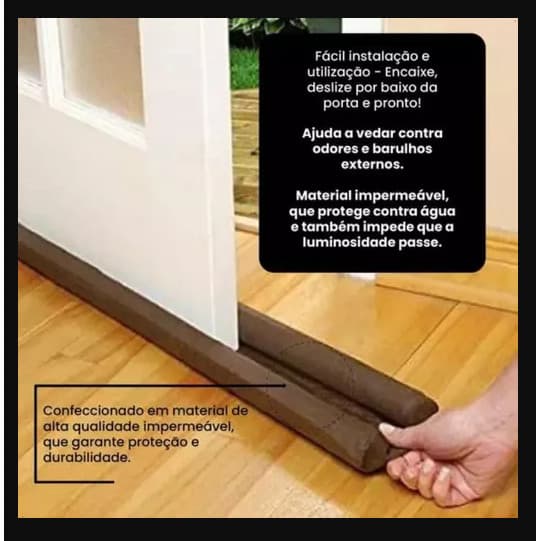Protetor De Porta Rolinho que Veda Impermeável na medida 80cm MARROM OU PRETO