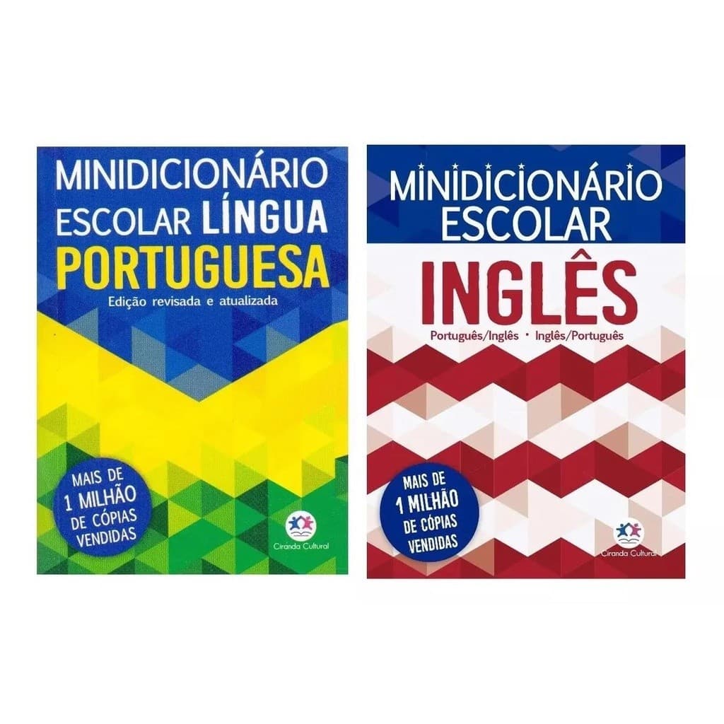 Kit 2 Minidicionario Escolar Portugues + Ingles