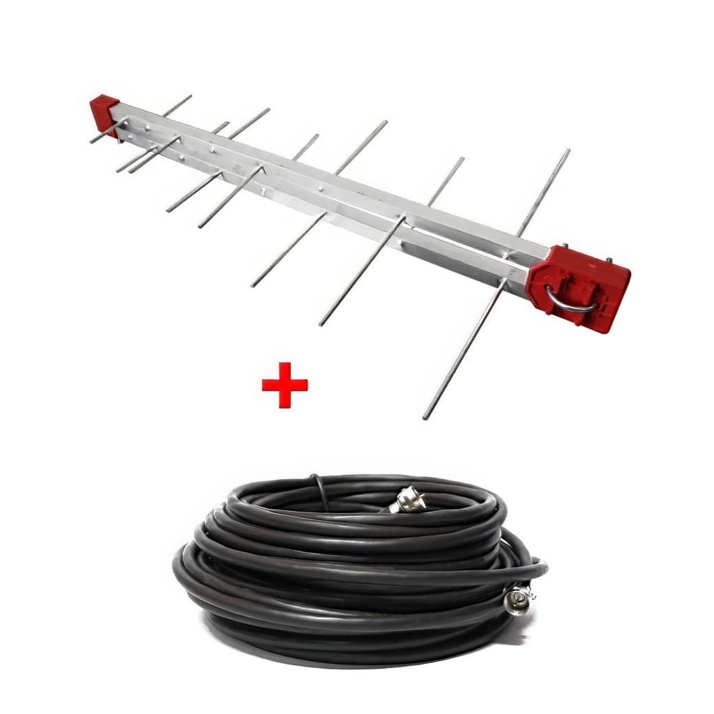 Antena Tv Digital log 16 elementos 4K Externa UHF Digital com Cabo Coaxial