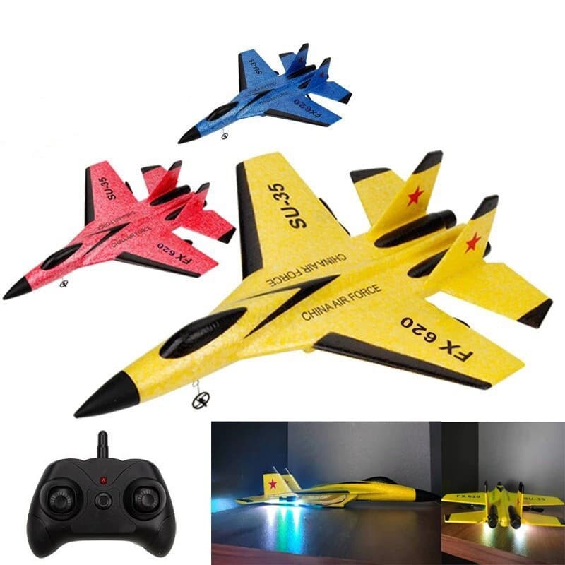 2.4g Controle Remoto Drone Flanker-E SU35 Controle Remoto Elétrico de Aeronave de Asa Fixa com LED de brinquedo exterior