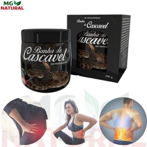 Kit 3 Gel Banha/Manteiga De Cascavel Pomada Massageadora 200g - Alivio de Dores Musculares