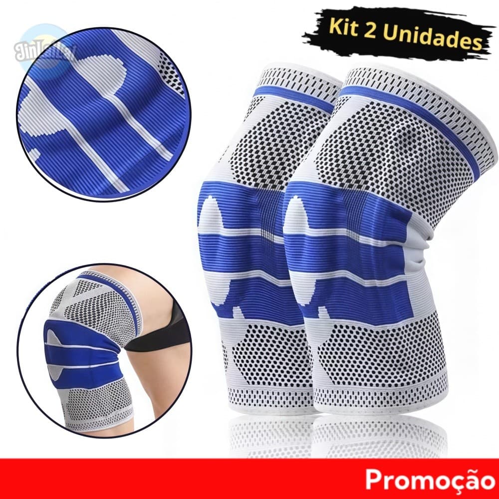 Joelheira Compressão Flexivel 3D Ortopedica Esportiva Anel e Haste Flexivel 3D Treino Alívio Dor Joelho