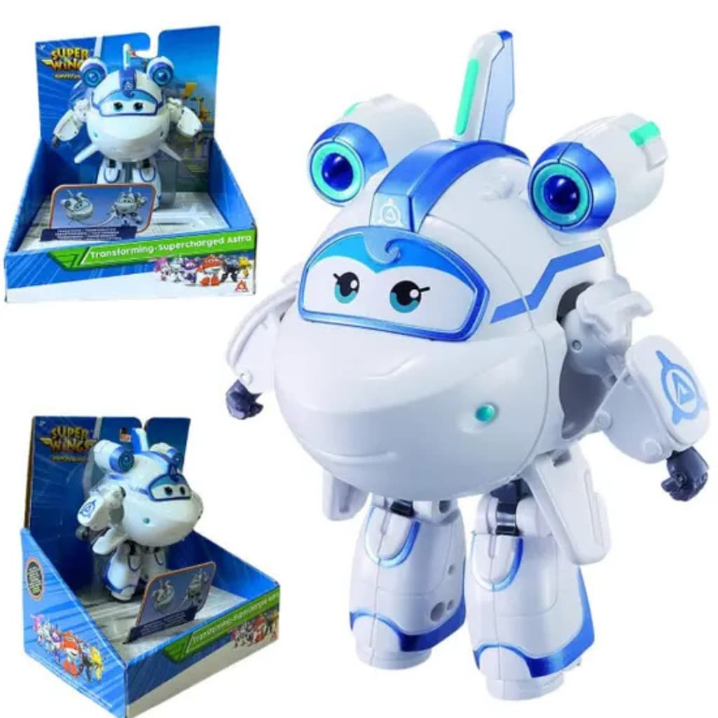 Avião Super Wings Transforming - Supercharged Astra - Embrulhamos para Presente