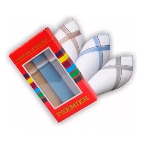 Lenços De Bolso 100% Algodão Premier 32x32 c/3 Cores diversas 2405