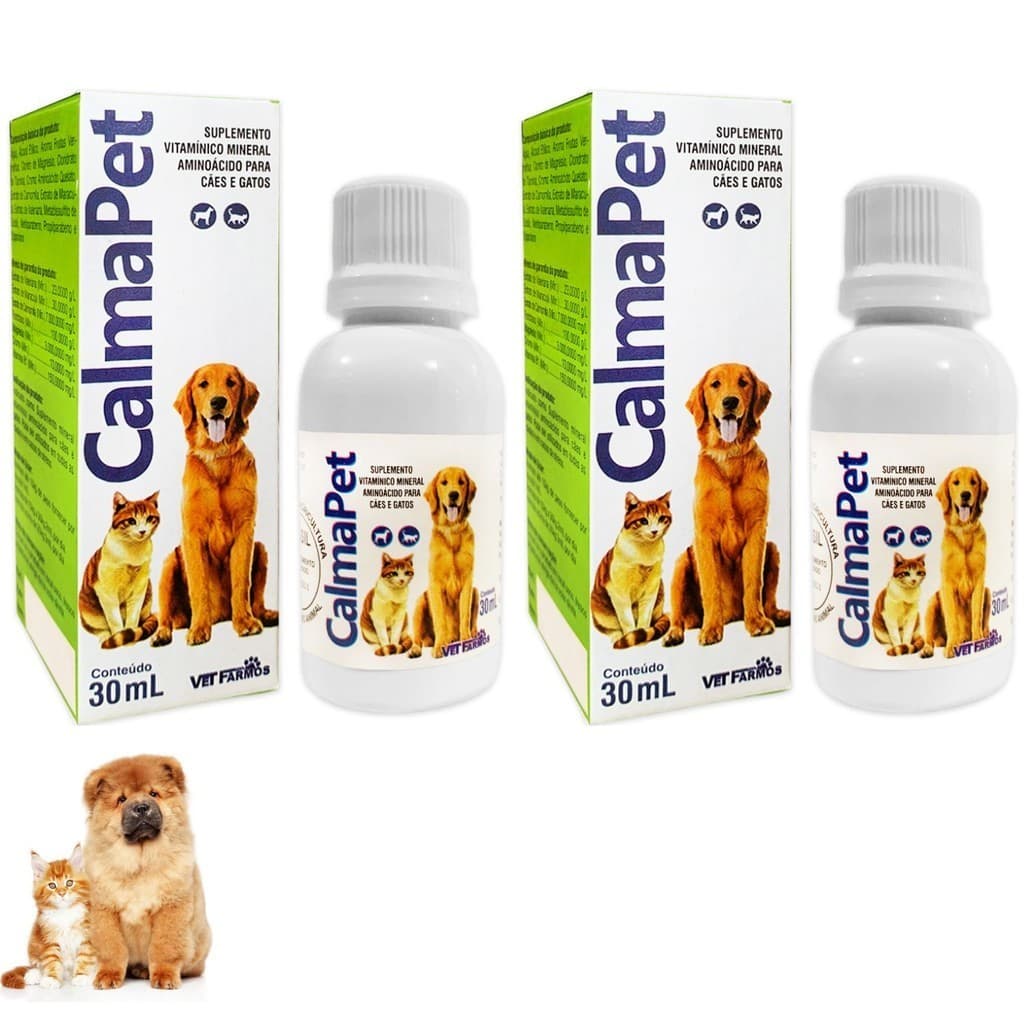 Kit 2 Calmapet Calmante Natural Para Cães e Gatos Viagem
