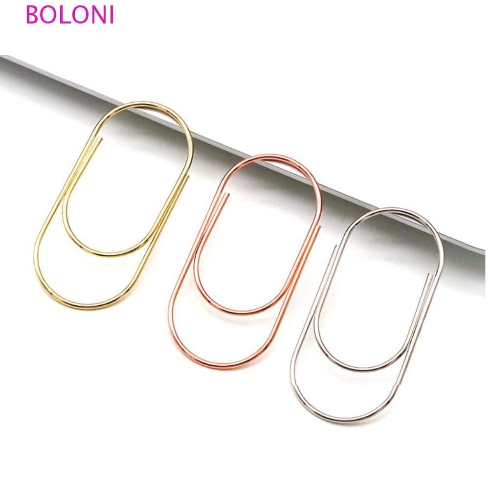 BOLONI 10pcs Clipes De Papel De Tamanho Grande , 50mm Simples , Teste Papelaria Rosa Gold Kawaii Material Escolar