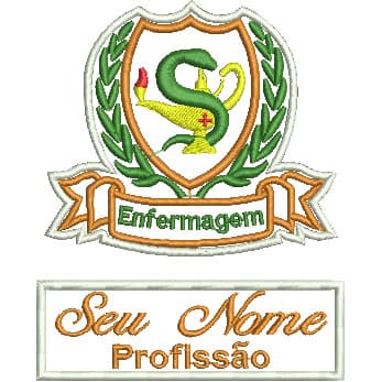 Patch Enfermagem Lampada -  Kit Nome + Logotipo
