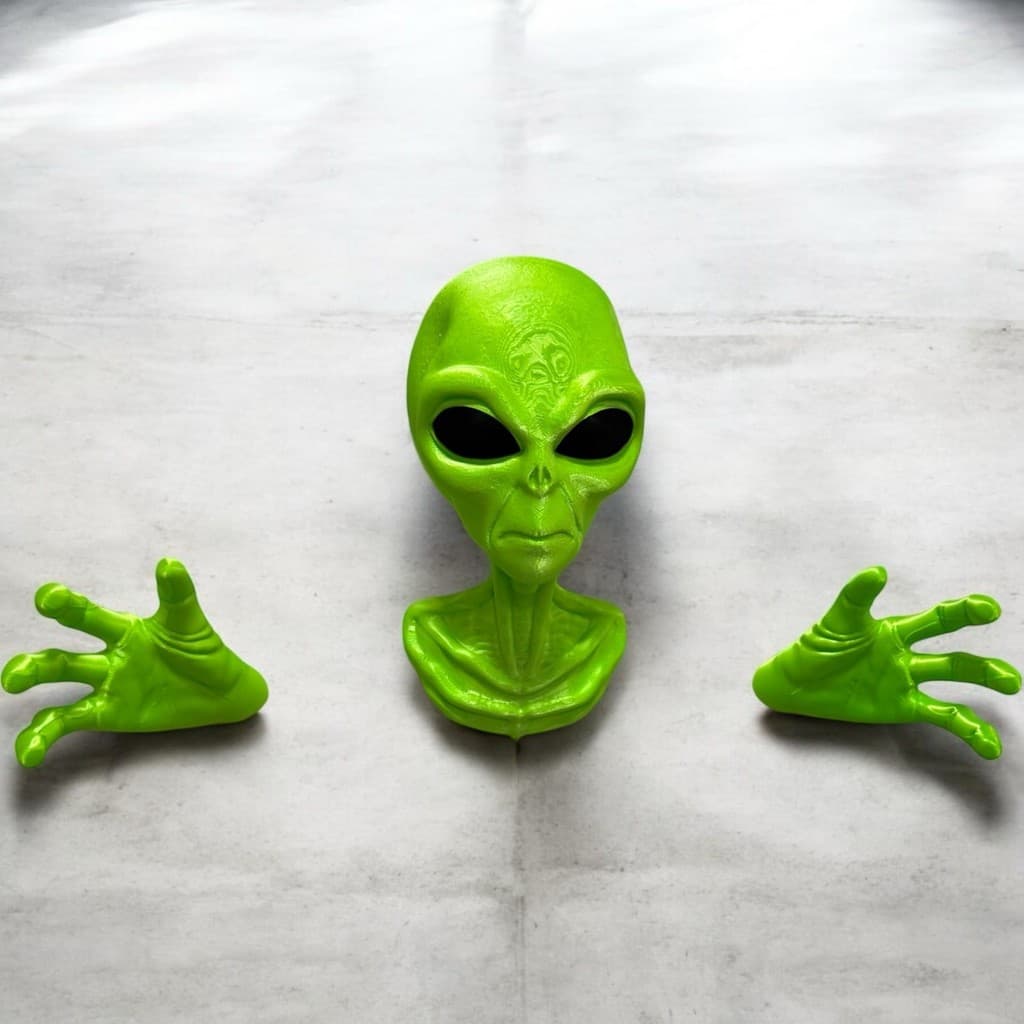 Busto Et Extraterrestre Verde De Parede Criativa e Divertida Impressão Alien Alienígena sci-fi Greys Realistico