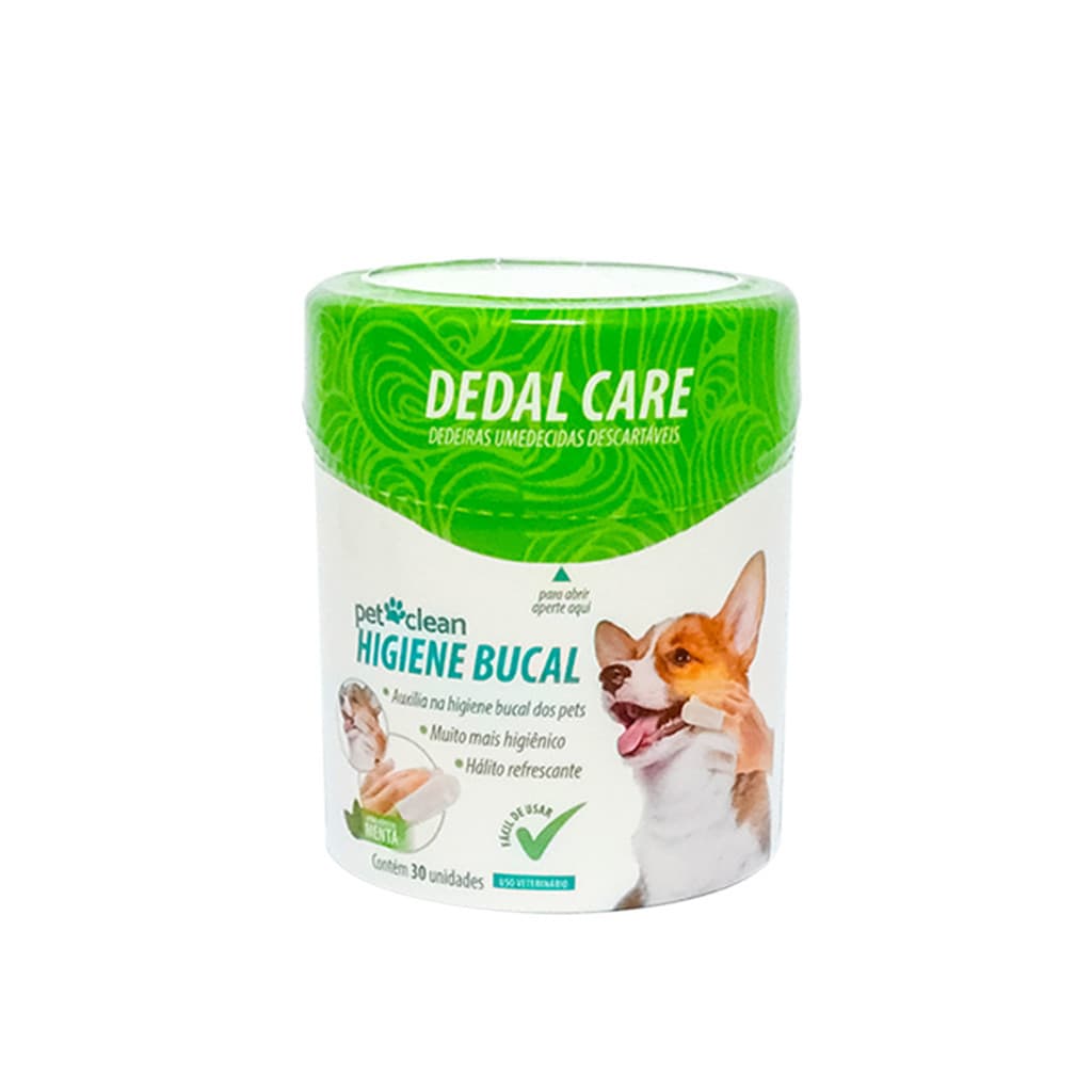 Dedal Care Bucal Cães e Gatos 30un - PetClean - Higiene Bucal Bom Hálito Prático