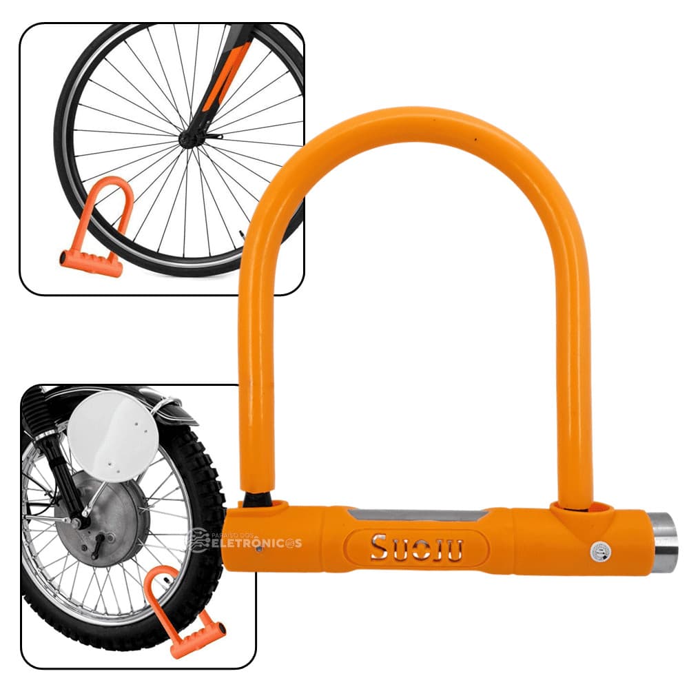 Cadeado Formato U para Bicicletas e Portões, Sistema de Chave Diferente para Maior Segurança ST636