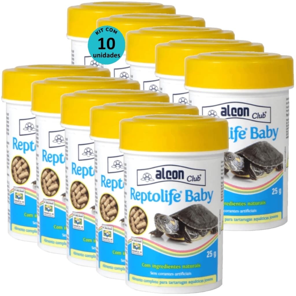 Alcon Club Reptolife Baby 25g Kit Com 10 Ração Para Tartaruga Aquática