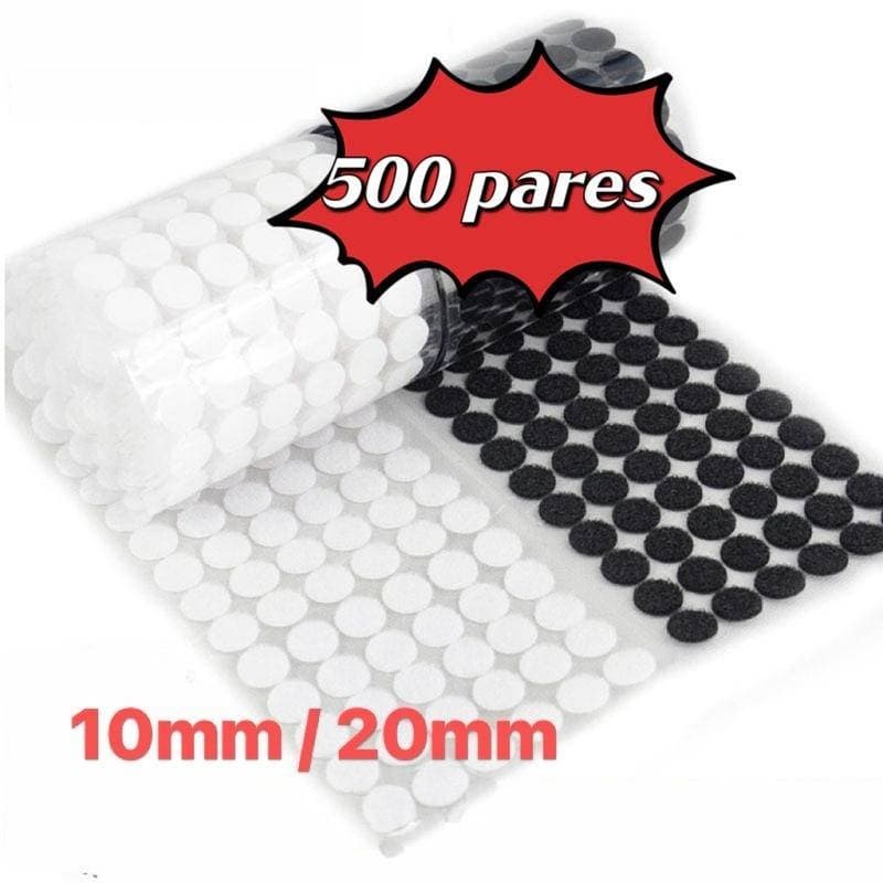 500 pares  Pontos De Velcro Fecho de contato carrapicho tipo moeda círculos redondo bolinha  dupla face para artesanato papelaria material pedagógico 10mm/20mm