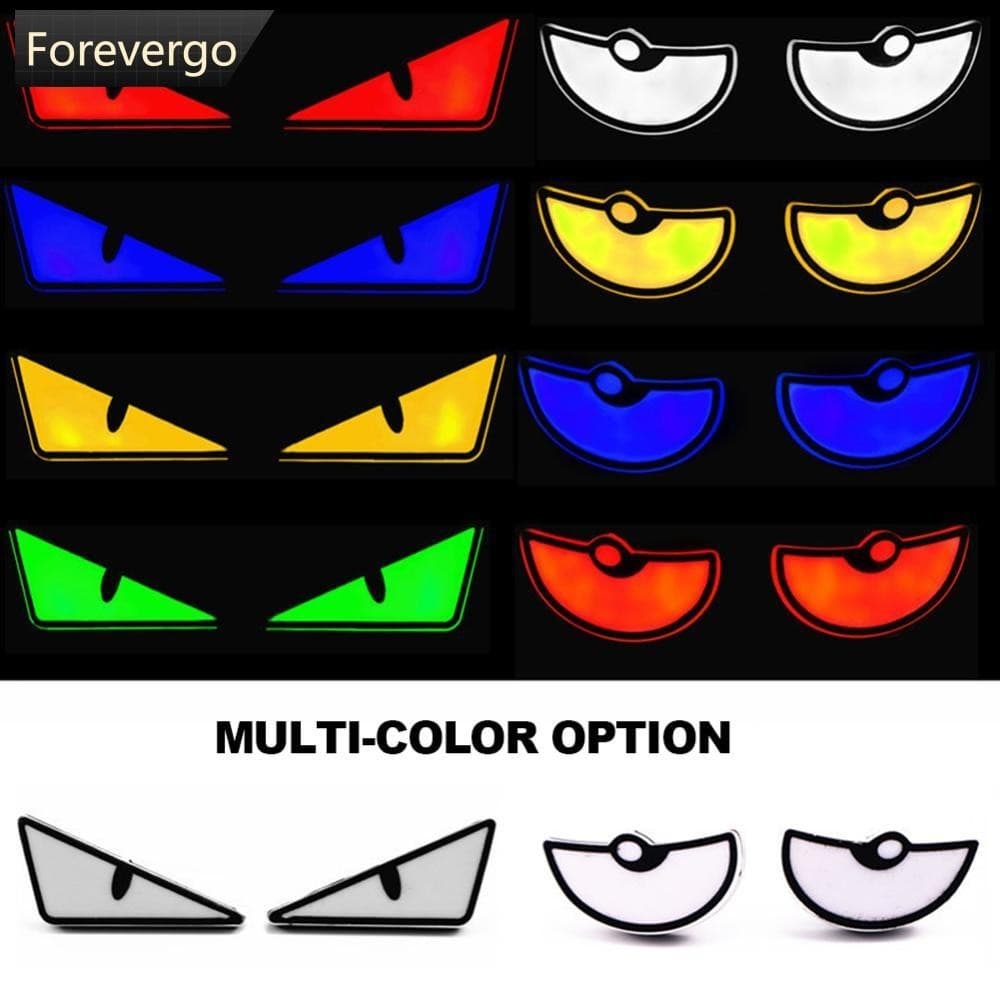 FOREVERGO 2 Pçs Motocicleta LED Diabo-Olhos Luzes Demônio Farol Mini Lente Do Projetor Lâmpada De Sinal Volta Decoração