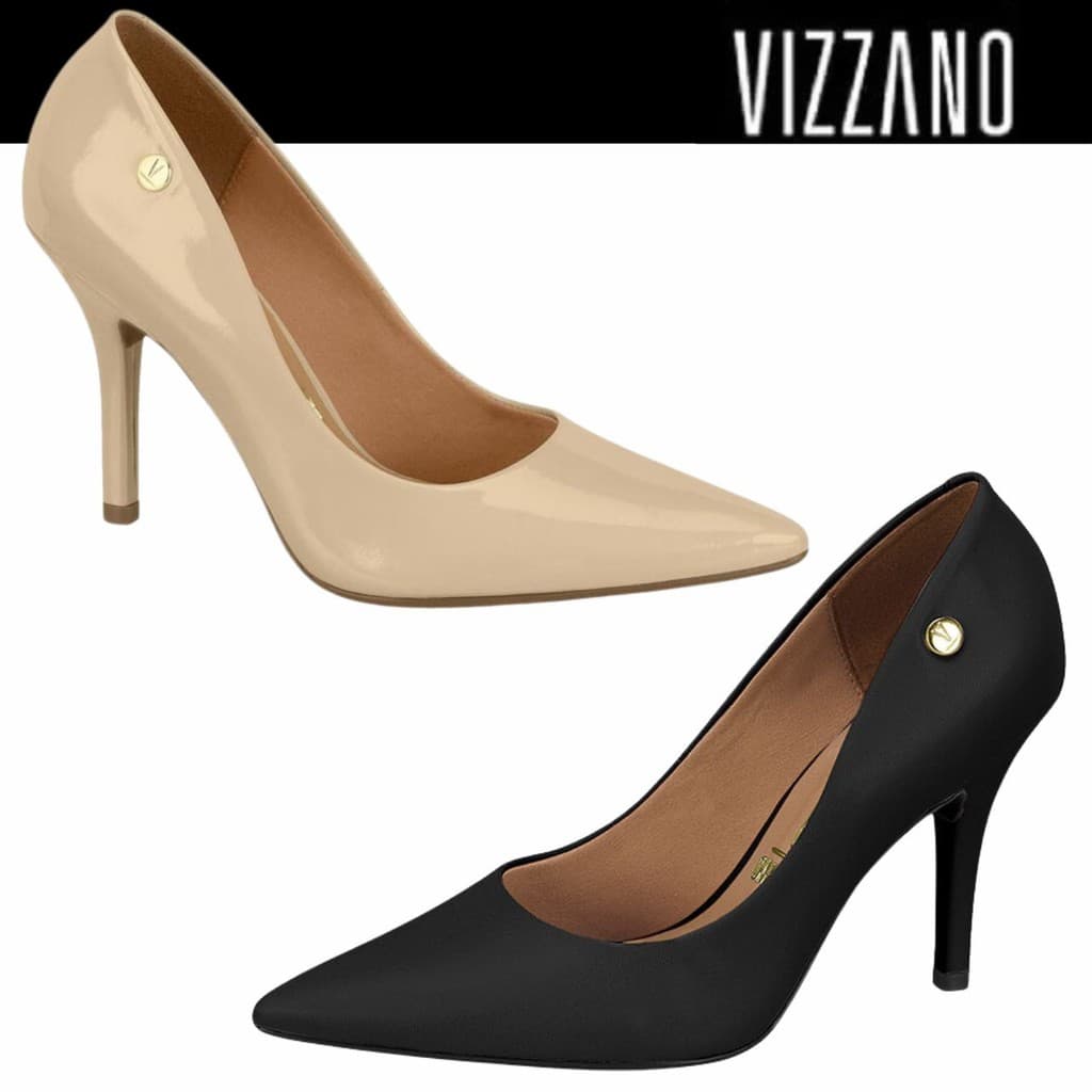 Sapato Scarpin Feminino Vizzano Salto Alto Bico Fino Social Conforto