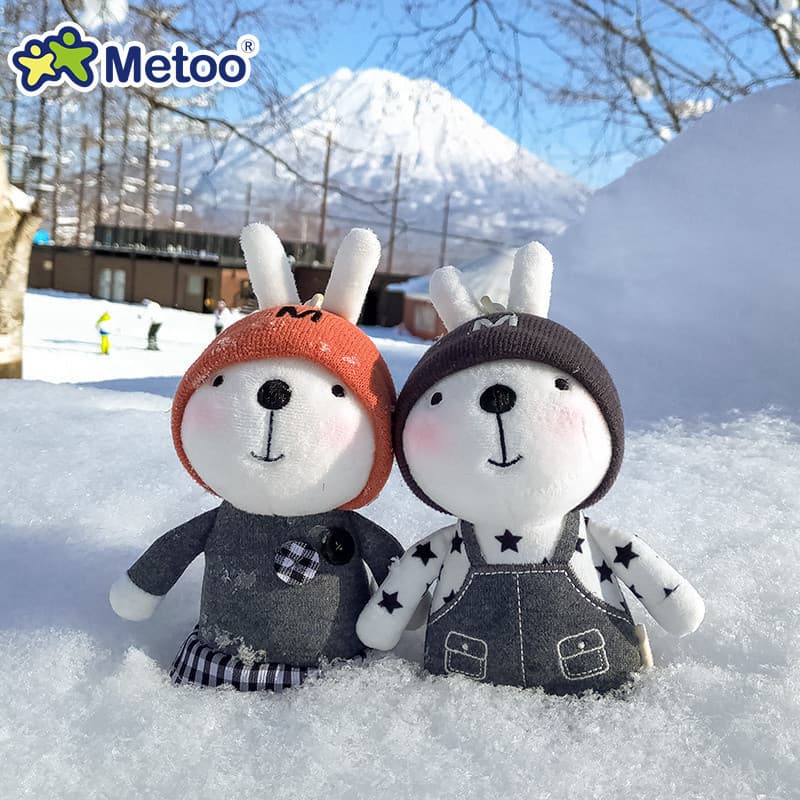 Metoo Rabbit Plush Doll Acessórios Kawaii Bunny Soft Toy Bag Pingente Porta-Chaves Presente De Férias